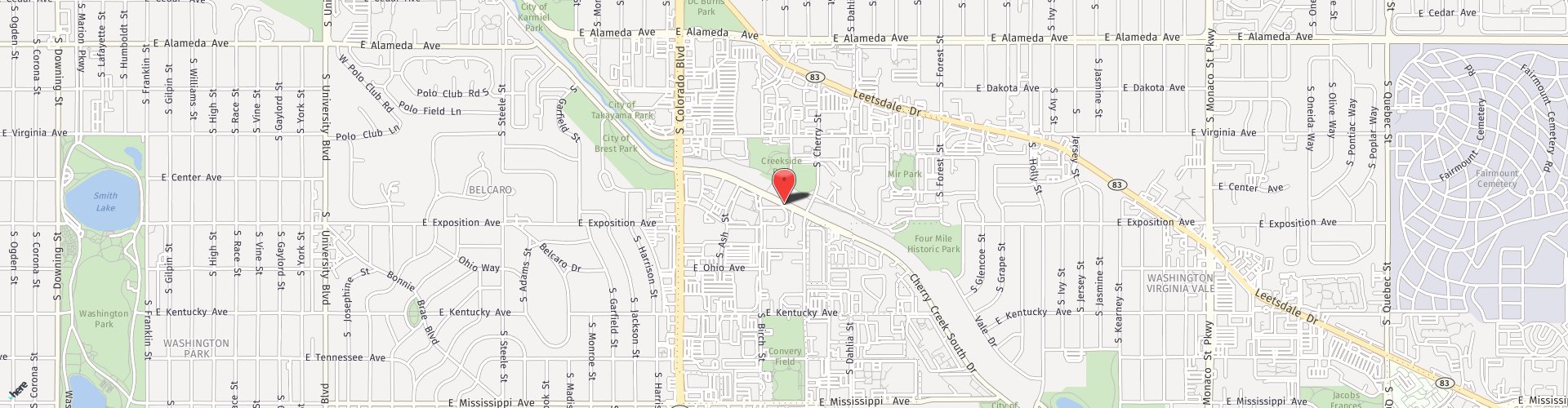 Location Map: 4500 Cherry Creek Drive S, Denver, CO 80246
