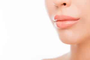 Close up of woman's beautiful lips after lip lift in Denver, CO