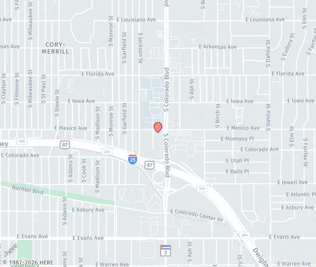 Location Map: 3900 East Mexico Avenue, Suite 570 Denver, CO 80210